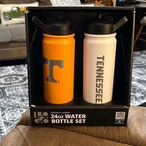 Logo‎ Brands NCAA 24Oz Stainless Steel Water Bottle, 2 Pack, Tennessee. NWT
